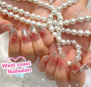 ネイル リボン、ガーリー パーツ放題専門店のネイルデザイン