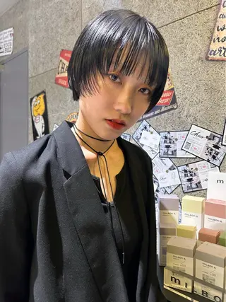 ショート ボブ/ショートボブ/ 岡山駅/別曽遥也のヘアスタイル
