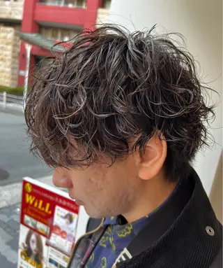 ミディアム パーマ メンズ メンズパーマ 特化/京橋/栗野のヘアスタイル