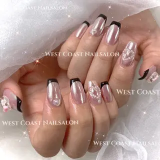 ネイル リボン、ガーリー パーツ放題専門店のネイルデザイン