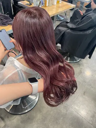 セミロング カラー ハイトーン 横浜💞ミオのヘアスタイル