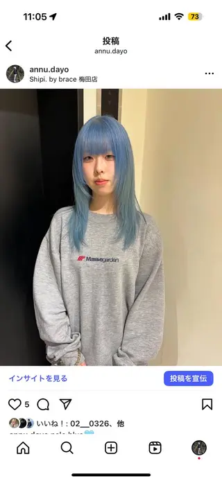 ミディアム カラー Maria 梅田/デザインカラーのヘアスタイル