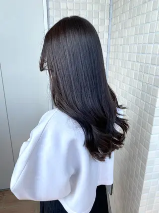 セミロング カラー パーマ ヘアアレンジ 髪質改善絹髪質感TR レイヤーカット/熊澤のヘアスタイル