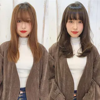 セミロング カラー パーマ EARTH調布店 miyuのヘアスタイル