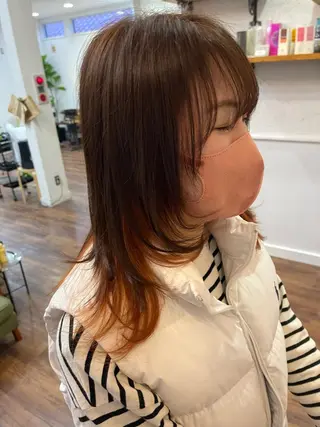ミディアム 関根 沙季のヘアスタイル