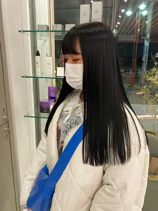 ロング カラー ｱｵﾇﾏﾐﾕ☁️ /ボブ/ハイトーン/のヘアスタイル