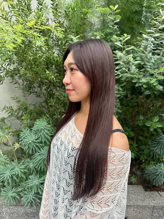 ロング カラー ヘアアレンジ タイトボブ個性派カラ ーAKANEのヘアスタイル