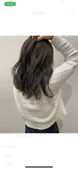 セミロング カラー 石田 優菜のヘアスタイル