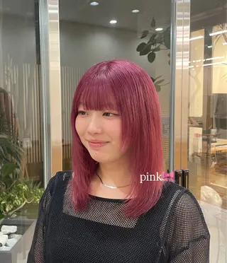 ミディアム ブリーチカラー/ 細川はるかのヘアスタイル