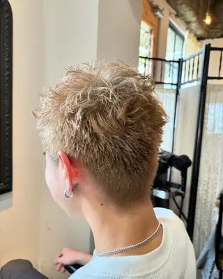 ショート カラー メンズ パーマ/透明感カラー 小松のヘアスタイル