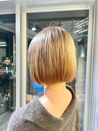 ショート カラー パーマ&ブリーチ /飯牟田/GEAR.のヘアスタイル