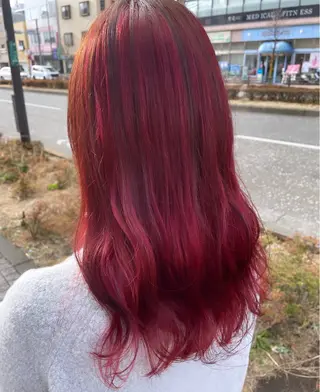 セミロング カラー 💞暖色カラー 💞risaのヘアスタイル