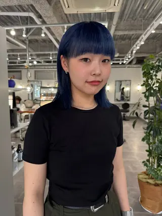 ミディアム カラー ダメージレスブリーチ /艶髪/横須賀智也のヘアスタイル