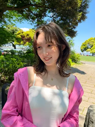 ミディアム カラー ヘアアレンジ サソウ ユリエ🥥のヘアスタイル