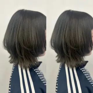 ミディアム カラー 顔周り🎀 暖色系カラー🎀愛美のヘアスタイル