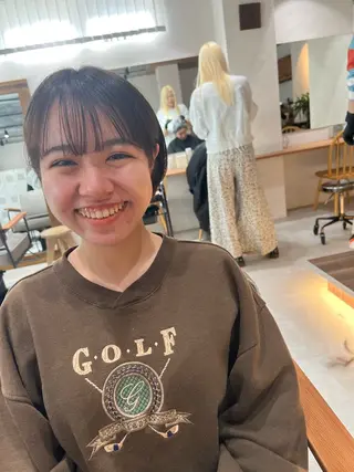 ショート 艶ボブ🤎ボブパーマ 透明感カラー\メンズのヘアスタイル