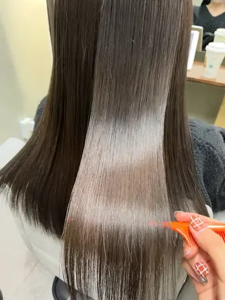 ロング カラー 髪質改善カラー&TR 縮毛矯正/弱酸性矯正のヘアスタイル