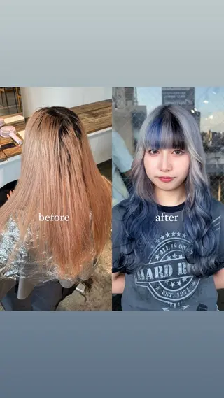 セミロング カラー 💫miyu💫デザ インカラー/アレンジのヘアスタイル