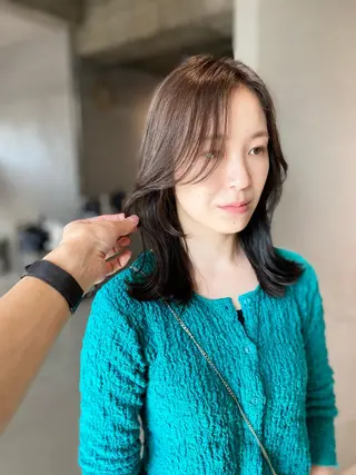 セミロング 23°NADAUN所属・岐阜1番韓国ヘア/ 星羅/23°のヘアスタイル