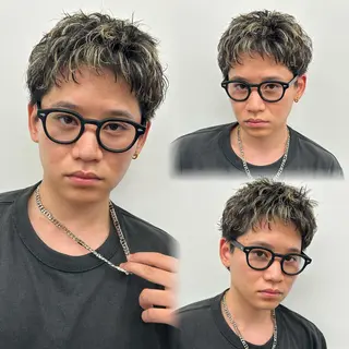 カラー パーマ メンズ 安達 脩人のヘアスタイル