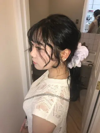 セミロング runa/パーマ /ワンカラーモデルのヘアスタイル