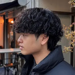 ミディアム パーマ メンズ homme, famille raugh【オム・ファミーユ・ラグ】所属・【メンズ特化】パーマ /マッシュ/ヨシダのヘアスタイル