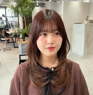 セミロング 元平 未祐のヘアスタイル