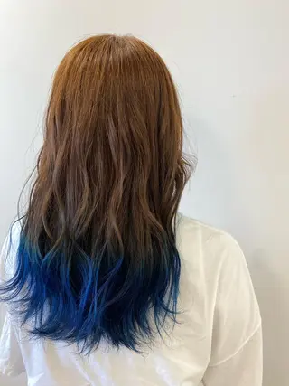 ロング カラー ハイトーン/ウルフ /レイヤー/坂野幸伸のヘアスタイル