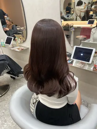 セミロング カラー 新宿/韓国ヘア 中明度カラー/かやのヘアスタイル