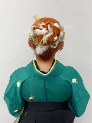 セミロング 卒業式ヘアセット🎀 ヘアアレンジのヘアスタイル