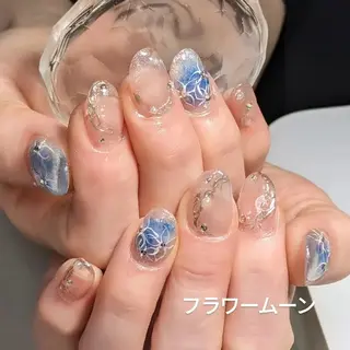 ネイル フラワー ムーンのネイルデザイン