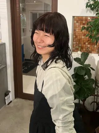 ミディアム パーマ hair  salon necco所属・柴田 さくらのヘアスタイル