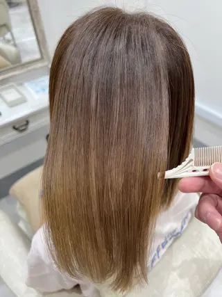 セミロング 縮毛矯正×艶カラー /中村勇太のヘアスタイル