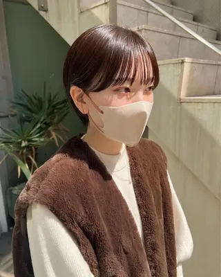 ショート センターパート/ 暖色カラーayuのヘアスタイル