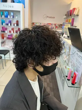 ミディアム パーマ メンズ 韓国風メンズ/毛流れ ヘアなら須田龍世のヘアスタイル