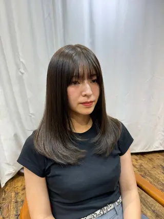 セミロング カラー パーマ ヘアアレンジ メンズ 暖色系/透明感 治野心のヘアスタイル