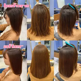 セミロング パーマ ブリーチ縮毛矯正/ デサキ ショウヘイのヘアスタイル