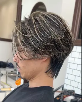 メンズ 白髪ぼかし/白髪 メッシュ/ゆうとのヘアスタイル