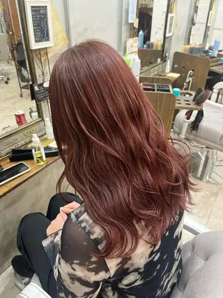 ロング カラー 艶髪/ハイトーン/ ヘアセット/モエノのヘアスタイル