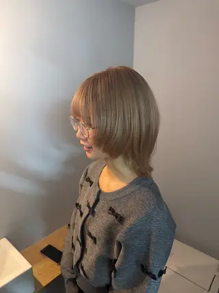 ミディアム カラー ゆうと/ブリーチモデ ル/ストレートモデルのヘアスタイル