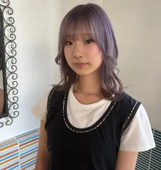 セミロング カラー特化/ブリーチ 梅田中崎町/あかりのヘアスタイル