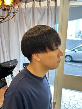 ミディアム パーマ メンズ ＼脱・うねり& 広がり／gite菊のヘアスタイル