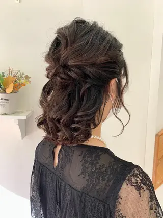 ミディアム ヘアアレンジ ヘアアレンジ にいた　かづしげのヘアスタイル