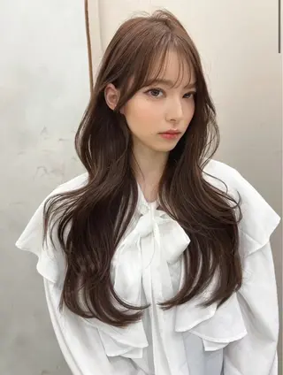 ロング 韓国🇰🇷レイヤー 似合わせ顔まわりのヘアスタイル
