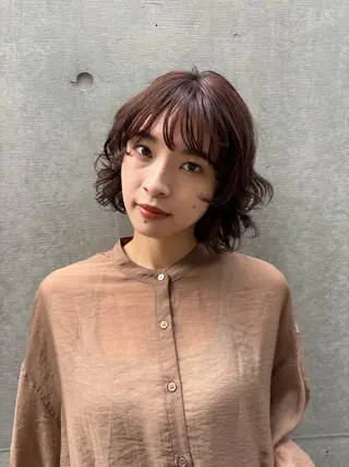 パーマ ボブ/ミディアム 親しみやすさ/さくらのヘアスタイル