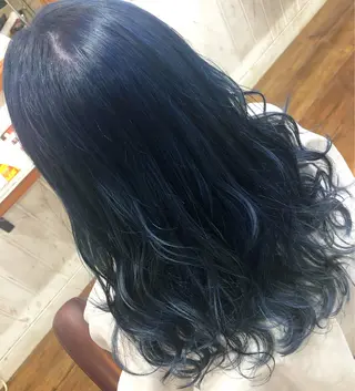 ロング カラー パーマ ブリーチ毛縮毛矯正 👑山口のヘアスタイル