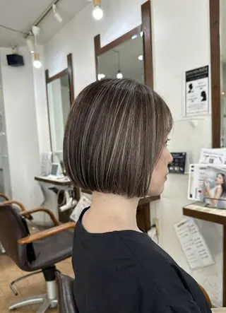 ミディアム カラー 髪質改善艶カラー 山本翔大🍋のヘアスタイル