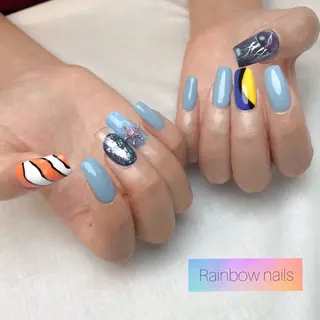 ネイル Rainbow nailsくろちゃんのネイルデザイン