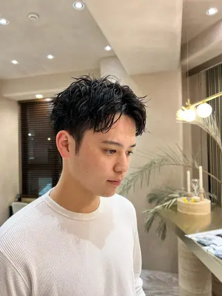 ショート パーマ メンズ fifth JINGUMAE所属・波巻きスパイラルパー マ/シャドウパーマ駿のヘアスタイル