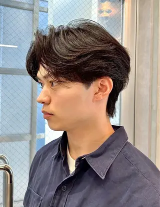 パーマ メンズ 表参道/センター パート/SOTAのヘアスタイル